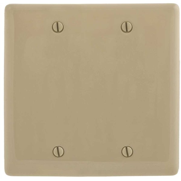 Hubbell Wiring 2-Gang Ivory Medium Size Box Mount Blank Wall Plate PJ23I